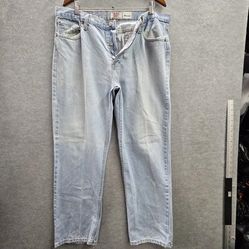 VINTAGE Levi's‎ 501 Men Jeans 28X30 Light Blue Denim Original Fit Straight Leg